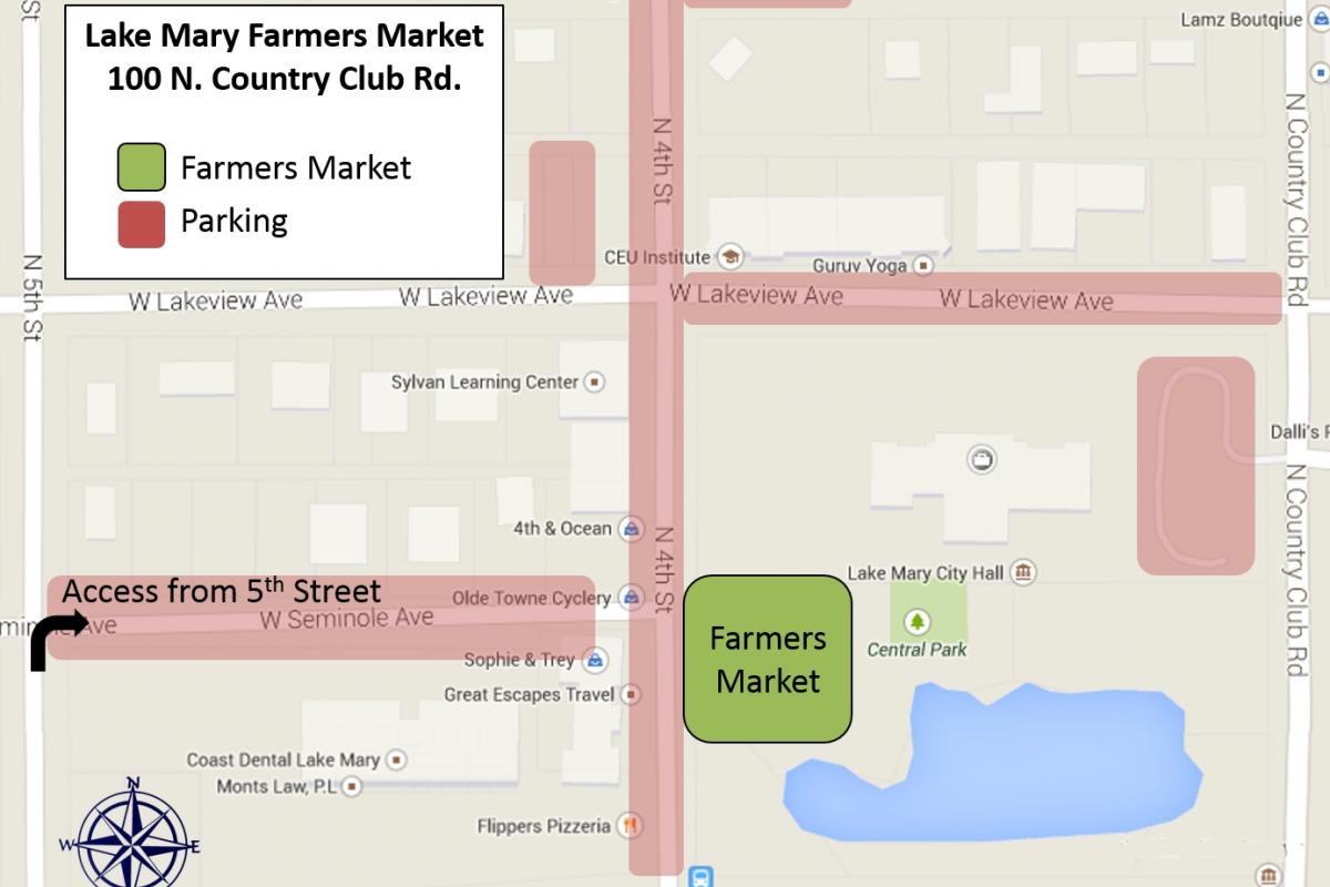 Lake Mary Farmers Market Parking Map