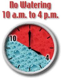 No Watering Between 10 am to 4 pm